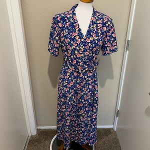 Talbots VINTAGE 80s 90s Y2K Spring Floral Belted Dress